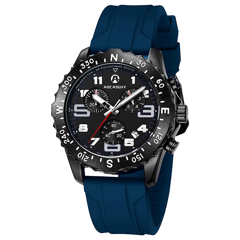 Mens Watches Colorful Sport Watch Luxury Men Quartz Wrist Watches Chronograph Male Clock Chronograph Silicone Watch
