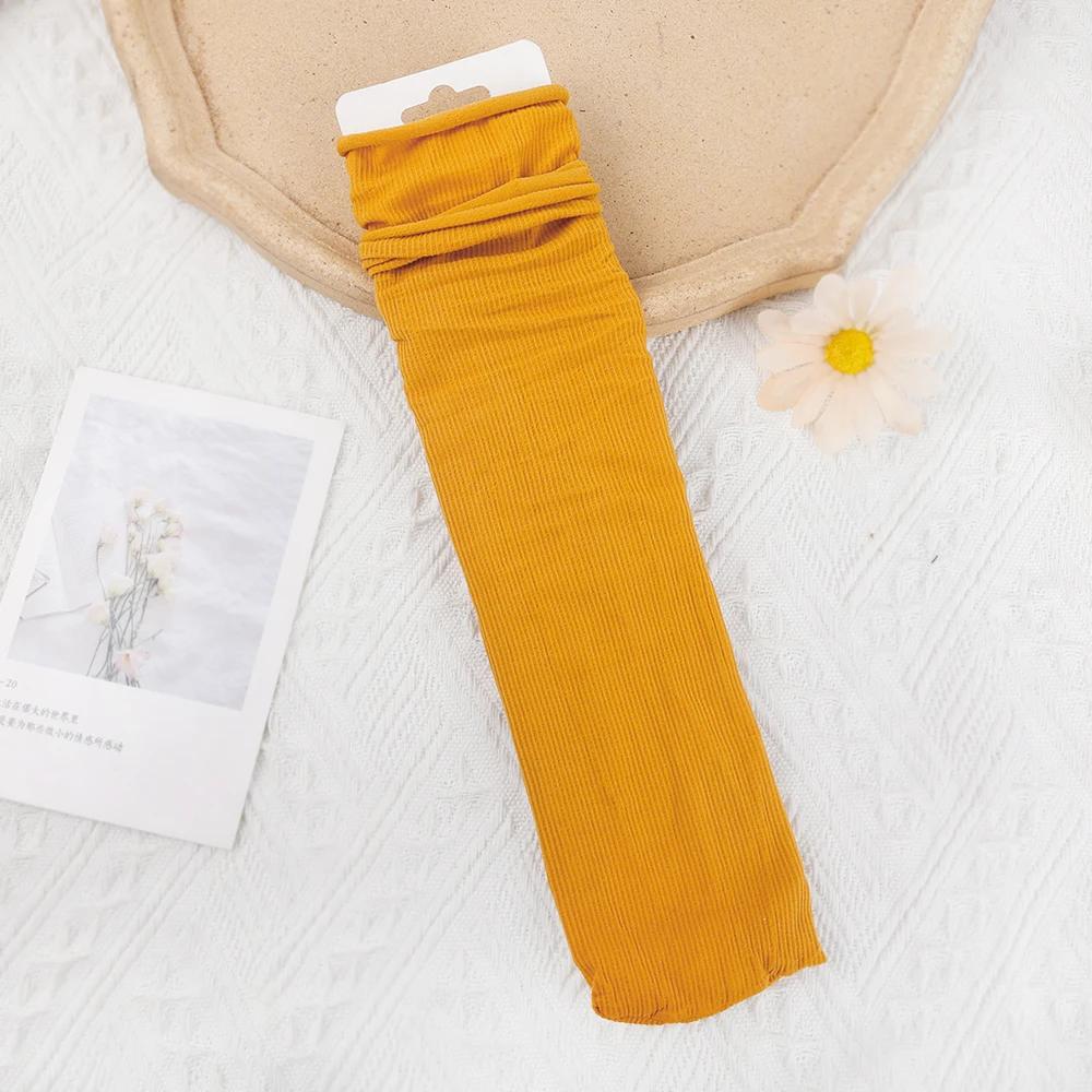 Women Colorful Loose No Pilling Socks Knitting Rib Ice Thin Spring Summer Female Socks High Tube Streetwear College Style Sock