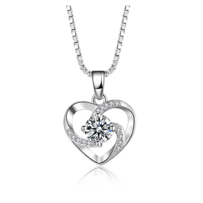 

DIANJIE S925 стерлингового серебра вращающаяся форма подвеска «Любовь» корейская простая универсальная цепочка на ключицы аксессуары висит 925