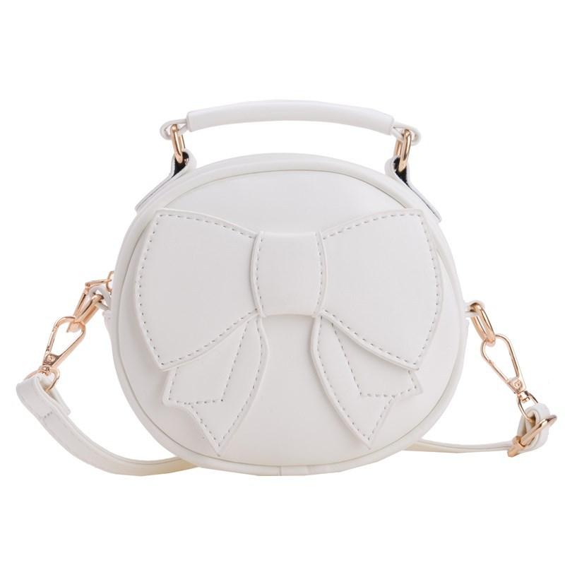 

Three Dimensional Butterfly Knot Bag Simple Pattern Girl Children Bags School White