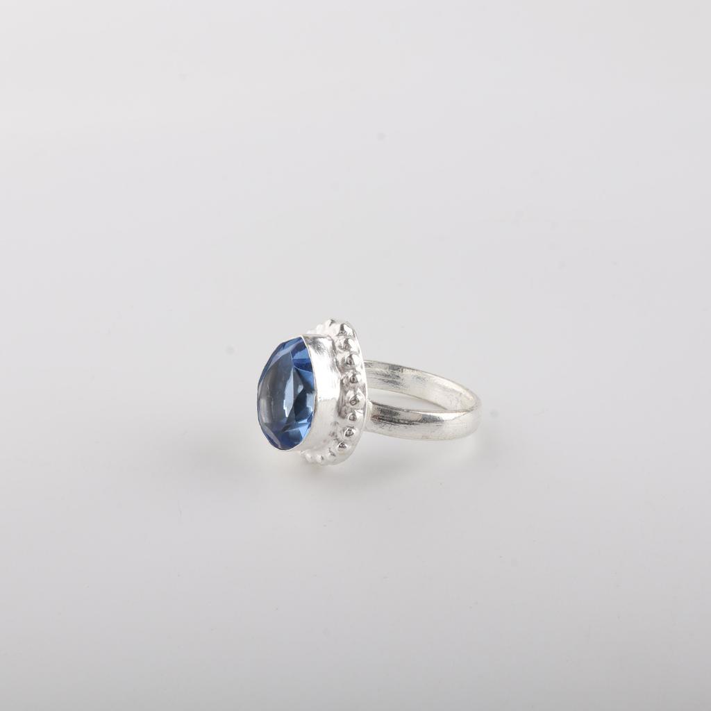 Tanzanite Gemstone 925 Sterling Silver Handmade Women's Jewelry Promise Ring For Gift RR-77-3
