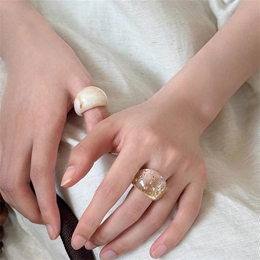 Retro Acrylic Fashion Style Unique Ring Urban Women Korean Simple Travel Jewelry Accessories Gifts Cool Vintage Party Rings