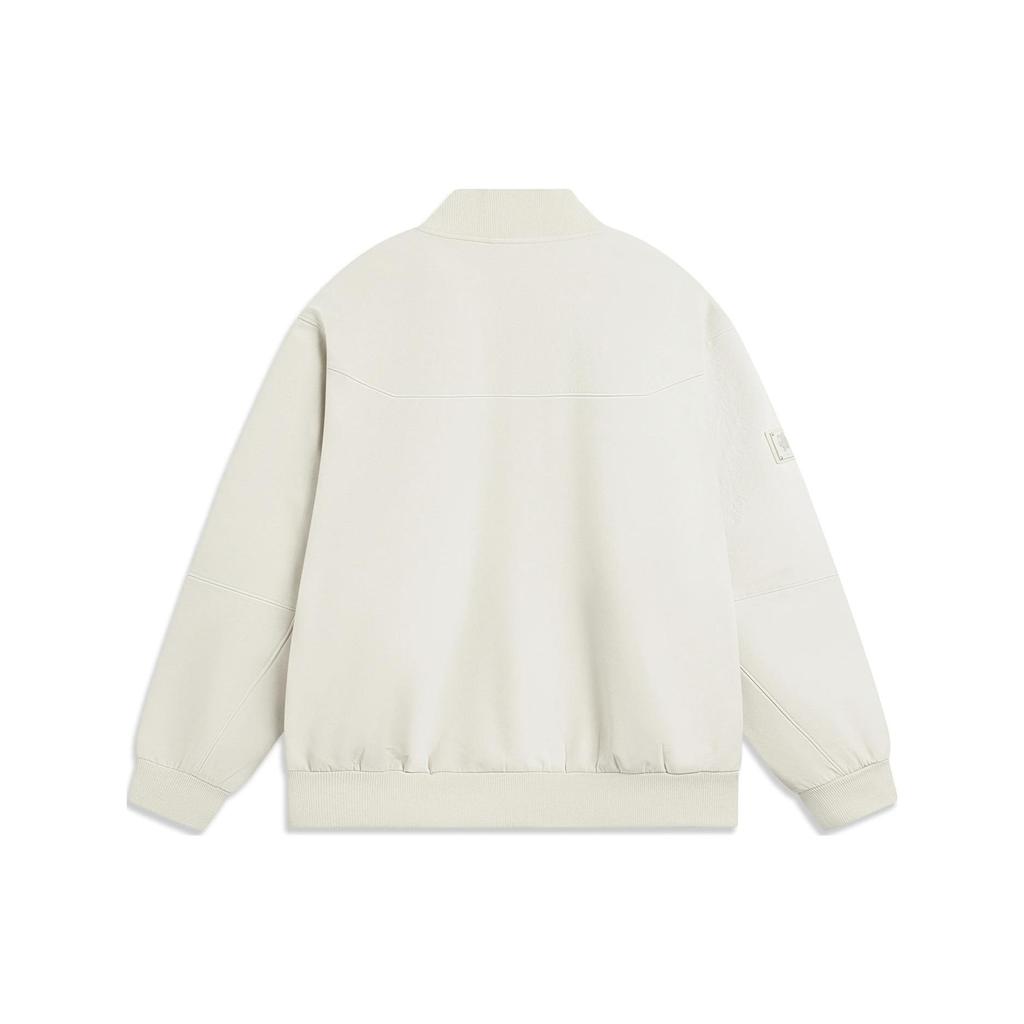 Li Ning Sport Life Series Solid Color Fleece Warm Loose Jacket Men Jacket Dawn-Gray AJDT627-1