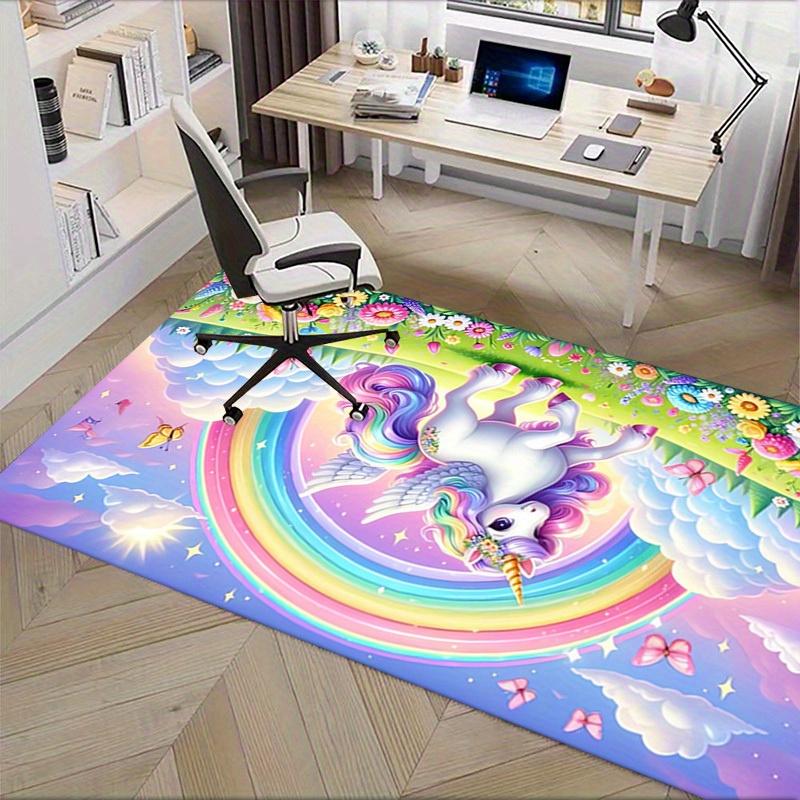 Office Carpet: Magical Unicorn Rainbow Perfect for Sofa Protection & Chair Coverage