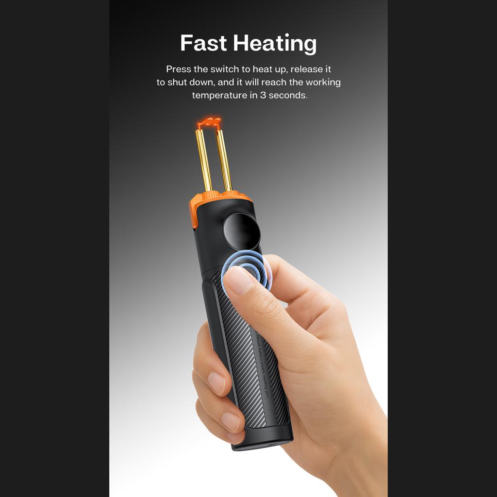 Cordless Plastic Welder 30W Rechargeable Battery Welding Tool Handheld Plastic Repair Fast Heating for ABS PP TPO TPE