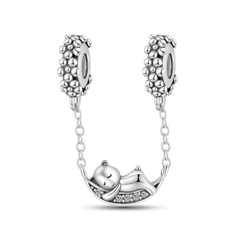 New Real Copper Cute Cat Couple Swing Pendant For DIY Style Original Design Arm Bracelet Women Jewellery Gifts