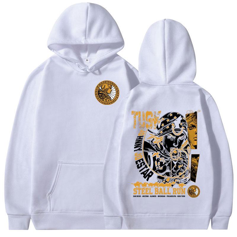 Anime Jojo Bizarre Adventure Hoodies Johnny Joestar STEEL BALL RUN Manga Grafik Sweatshirts Herren Langarm Fleece Pullover
