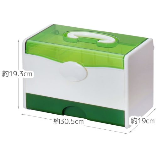 Nishiki Kasei First Aid Kit, Made in Japan, DX, Green (30.5 x 19 x 19.3 cm)