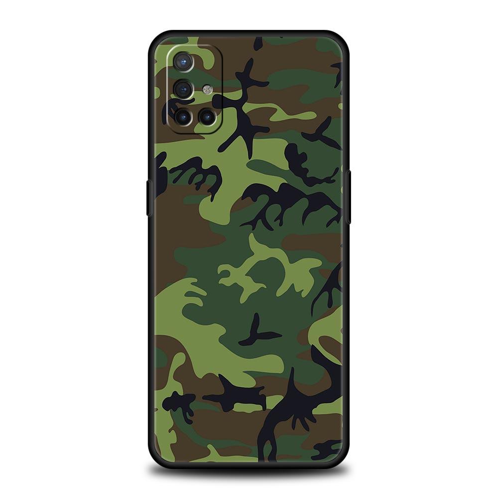 Camouflage Camo Military Phone Case For OnePlus 12R 9R 12 11 10 Pro 9 8 7 7T 8T 10T 9RT Nord 2T N10 N200 CE 2 5G Black Cover