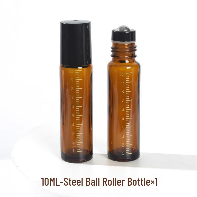 Light-Proof 10ml Glass Rollerball Bottle for Essential Oils and Perfumes - Portable, Refillable, and Cost-Effective.