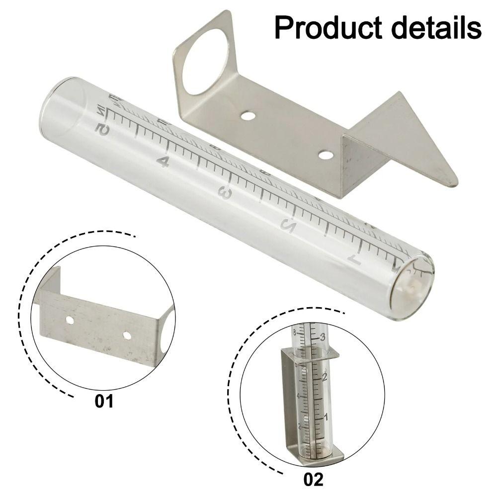 2-in-1 Montagegestell Glas-Regenmesser Leicht Ablesbar Garten-Feuchtigkeitsmesser Gartenüberwachung