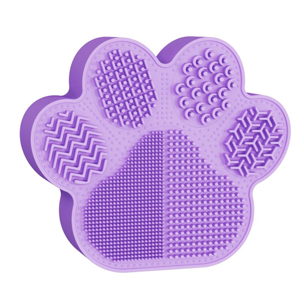 2 in 1 Makeup Brush Cleaning Tool Multi-functional Cartoon Cat's Paw Makeup Brush Holder Silicone Multicolor