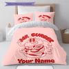 Burger Run Menu Custom Name Pattern Bedding Quilt Set Quilt Cover Pillowcase Home Birthday Gift(1 * duvet cover + 2 * pillowcase, without core)