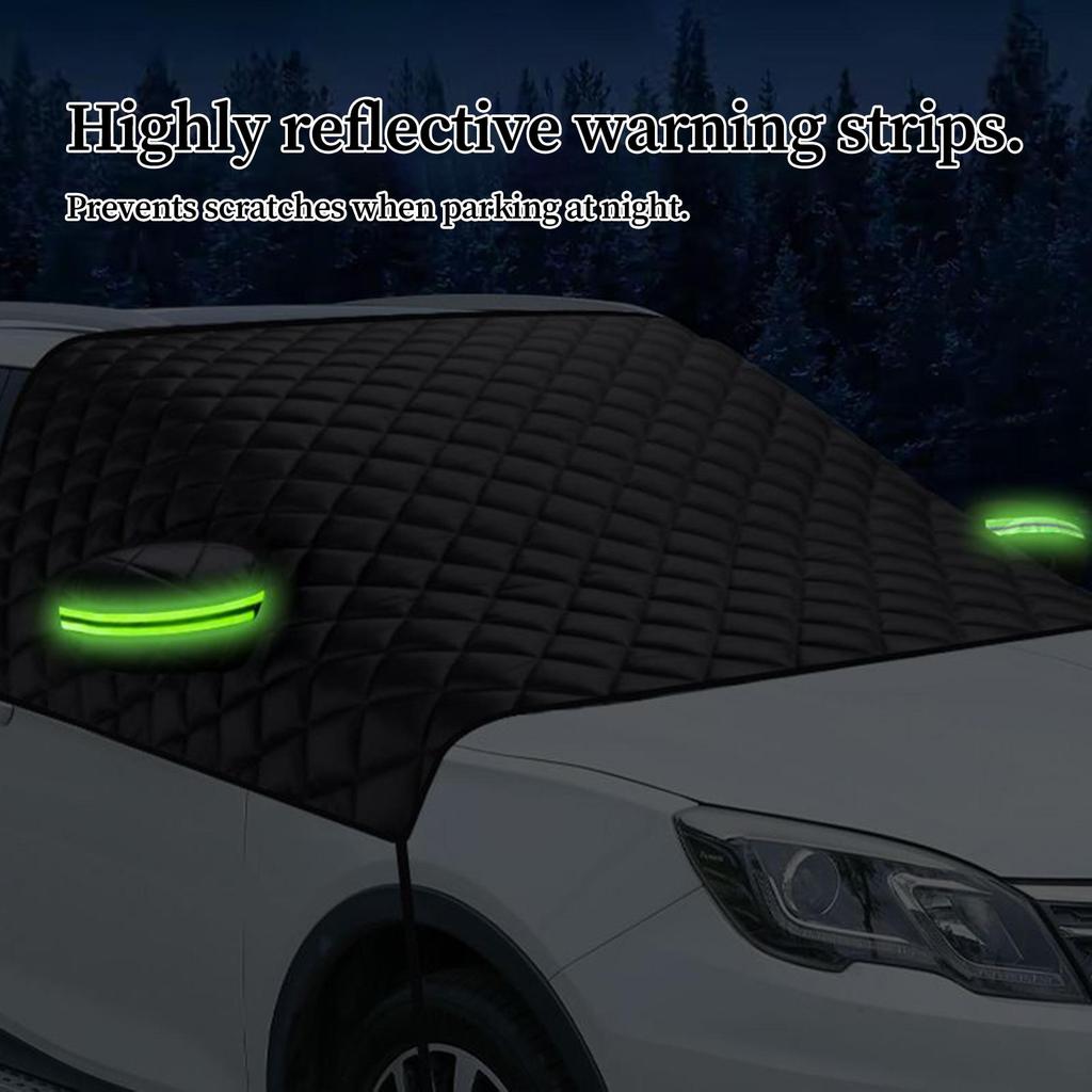 Car Windshield Snow Cover Thicked Windproof Waterproof Protection Windshield Ice Protector Cover for Sedans Outdoor Winter