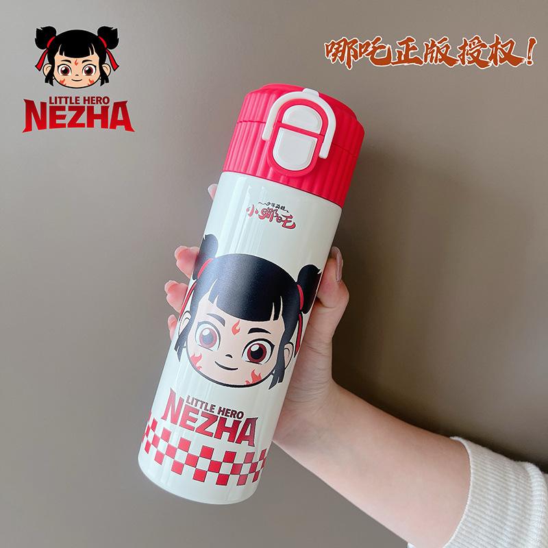 Stainless steel children s pot large capacity portable straw cup 500ml