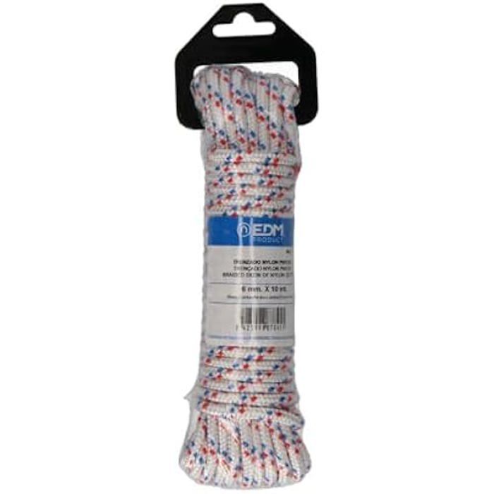 Bois Tressé En Nylon - EDM - 10 M - Couleur Blanche - Idéal Pour La Décoration - Résistant Et Durable