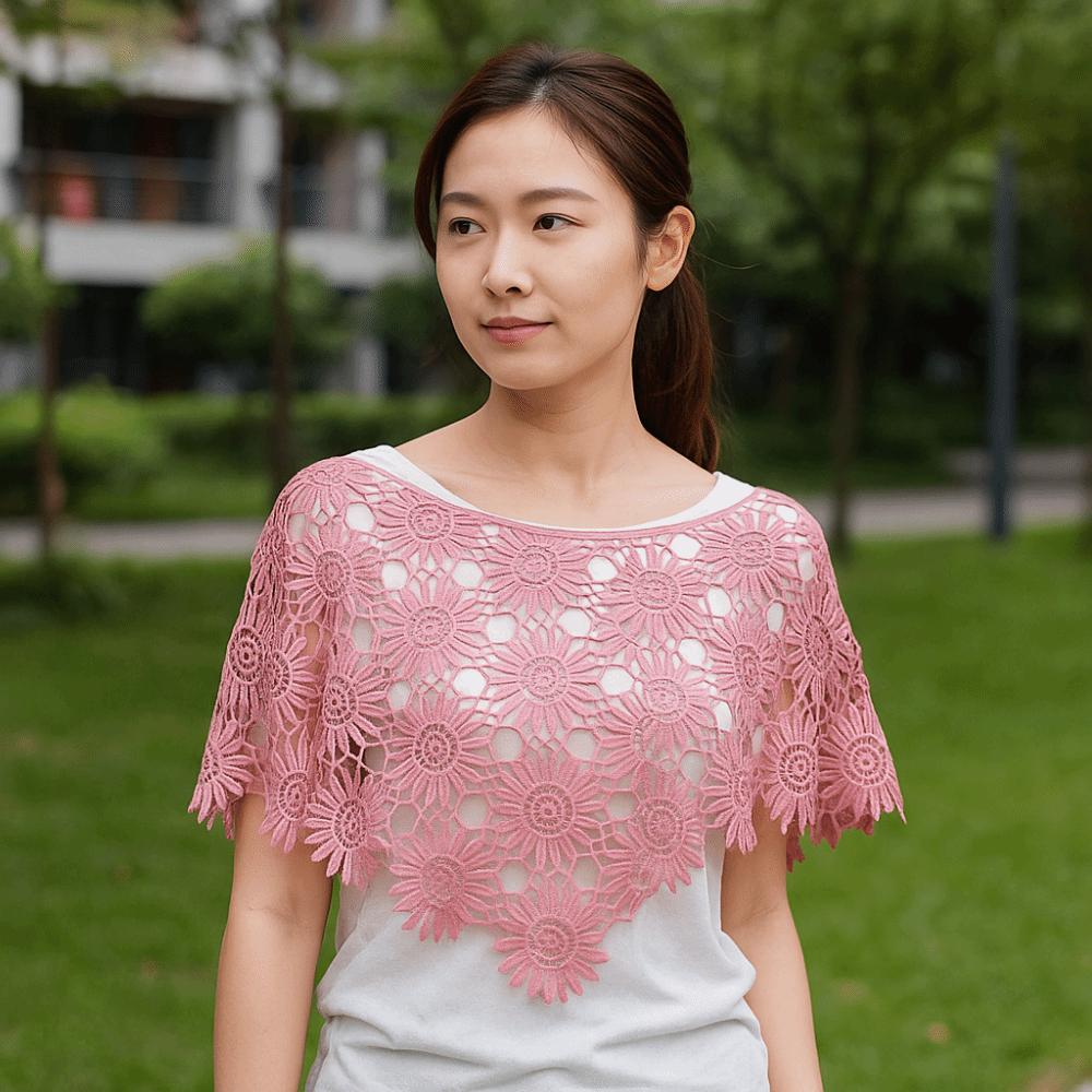 Tulle Lace False Crochet Collar Boho Chic Hollow Out Vest Fake Collar  Dress Decorative Shoulder