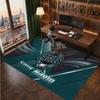 Philadelphia Eagles Personalisiertes Kristall-Samt-Teppich, Benutzerdefinierter Namens-Text Weicher Anti-Rutsch-Teppich für Wohnzimmer Schlafzimmer
