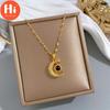 Hallo 100 Sprachen „Ich liebe dich“ Damenmode Mondprojektion Anhänger Edelstahl Schlüsselbeinkette Halsketten für Frauen