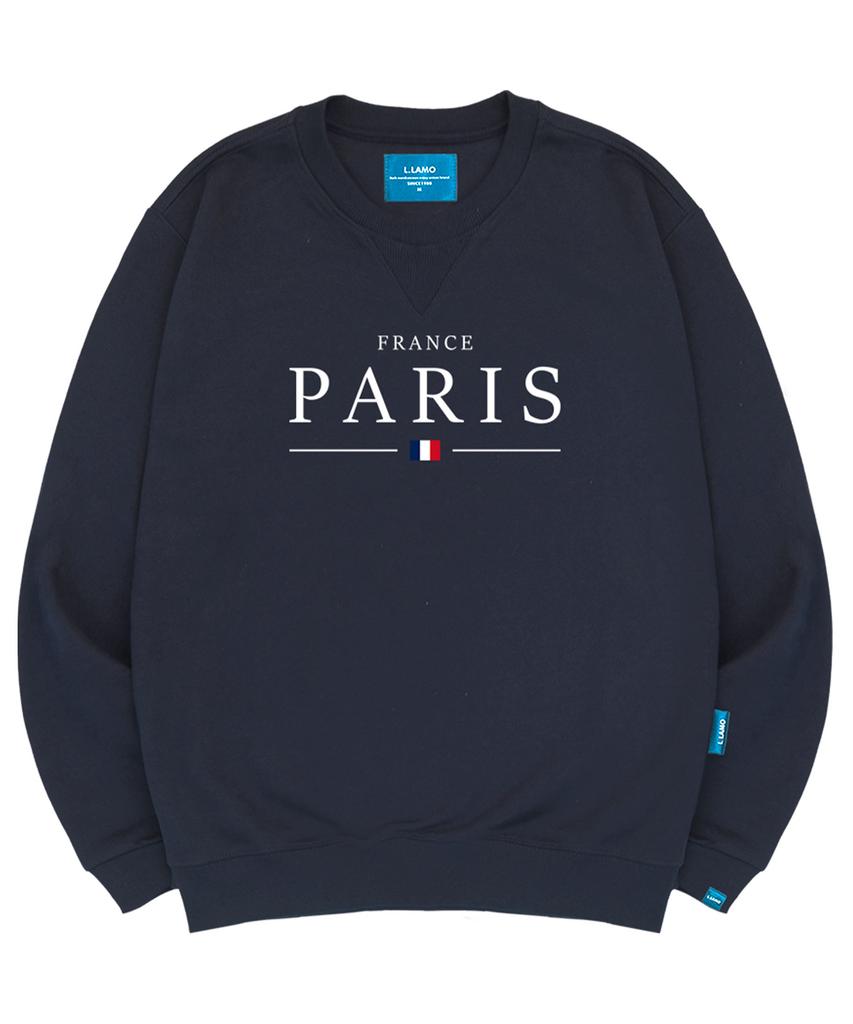 Ellamo Fleece-Lined M Paris Sweatshirt Unisex Big Size S~4Xl (B Type)