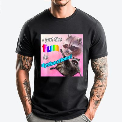 Ich stecke den Spaß in dysfunktionale Waschbär-Meme Streetwear T-Shirt Kleidung Grafik