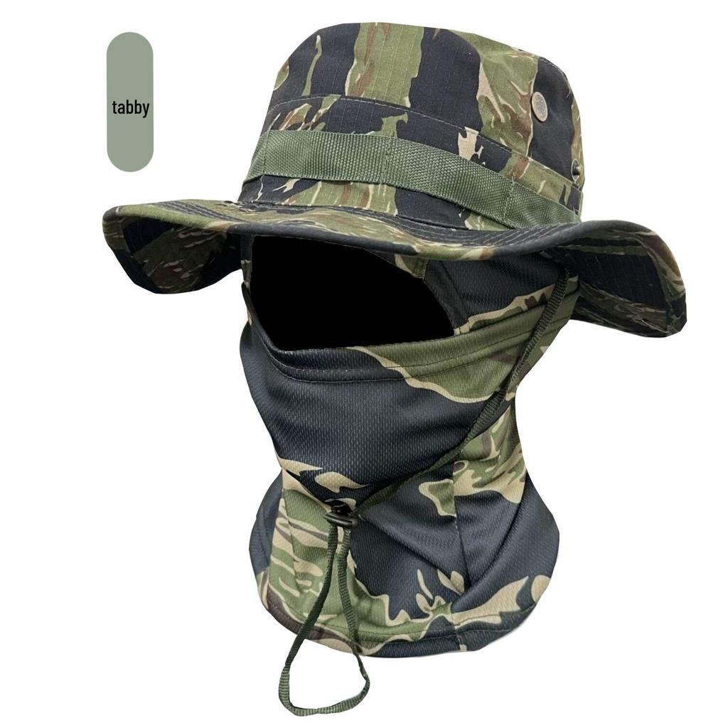 Camouflage Sun Protection Set: Windproof Fisherman Hat & Cycling Balaclava for Outdoor Adventures