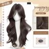 Women's Full Head Wig with Realistic Hair Fibers, Seamless Frontal, Large Scalp Coverage, Bangs, and Large Wave Long Curls