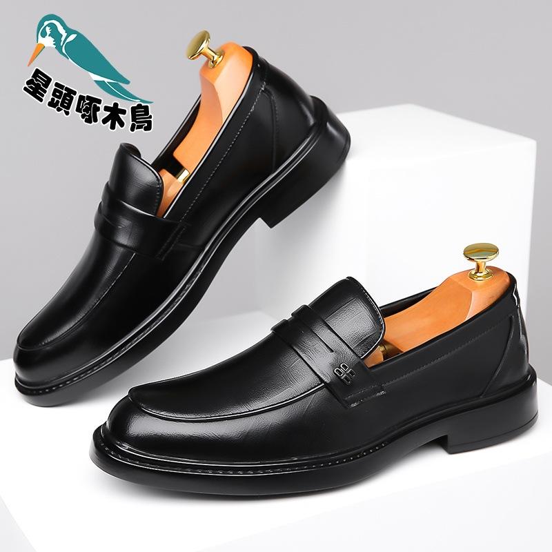 Baita leather shoes men's spring and autumn business dress British casual hole shoes sandals engraved leather shoes