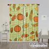 2PCS Digital Print Curtains, Pumpkin Apple Green, Fall Harvest