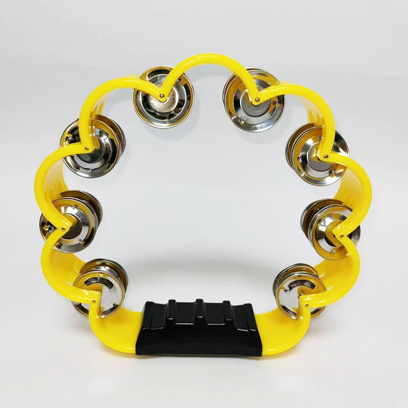 Jingle Tambourine 1Pcs Petal Shaped Percussion Handheld Instrument For Adults School Music Class Family Party