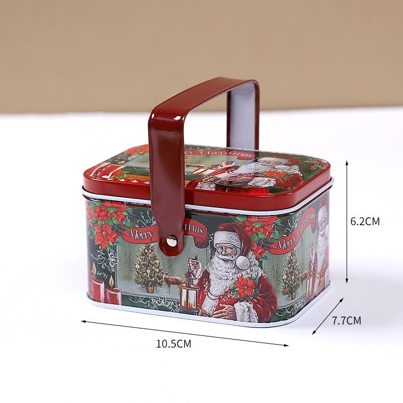 Tin Box Metal Snack Box Biscuit Box Handheld For Holiday Children'S Christmas