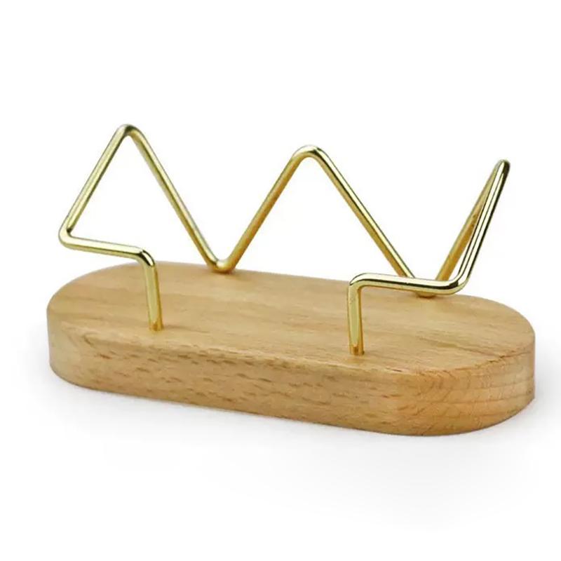 Desk Wooden Business Card Display Stand Wood Business Card Holder For Postcard Holder For Office Home Desktop