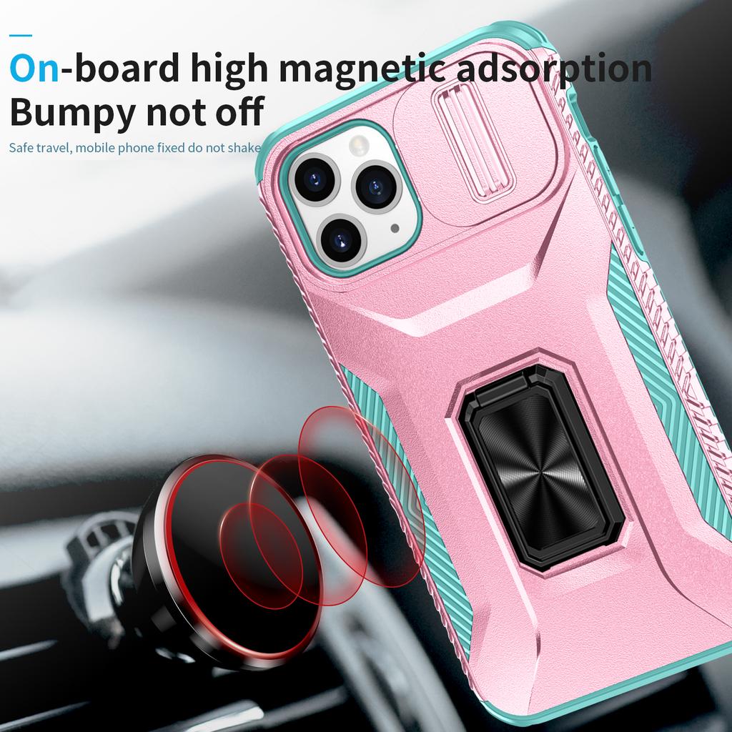 For iPhone 11 Pro Case PC+TPU Phone Cover Sliding Camshield Holder