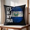 El SSalvador Flag Cushion Cover Natural Linen Organic Fabric DoubleSided Printing Couch Pillow Covers Home Decor