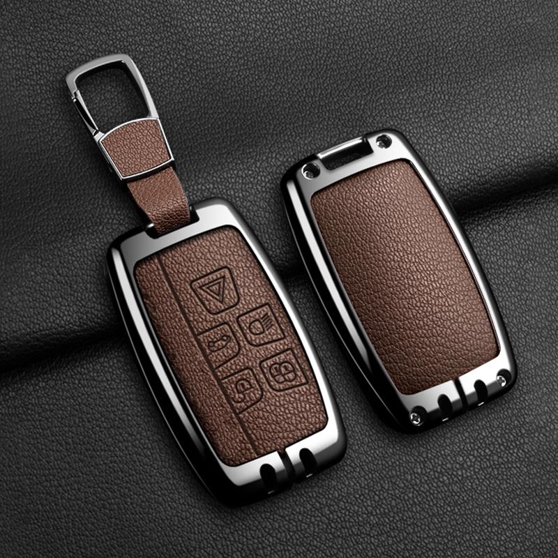 Custodia Cover Portachiavi Auto in Lega di Zinco e Pelle per Jaguar Xf Xj Xe S-Type F-Type X-Type F-Pace I-Pace E-Pace Android Xfr Xkr Accessori