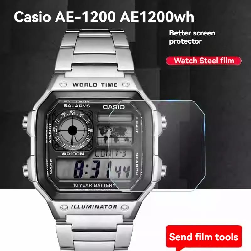 Per Casio AE-1200 AE1200 AE-1300 Orologio Pellicola Temperata AE-1200WH-1B AE-1200WHD AE1200 Orologio Pellicola Protettiva HD Schermo Specchio