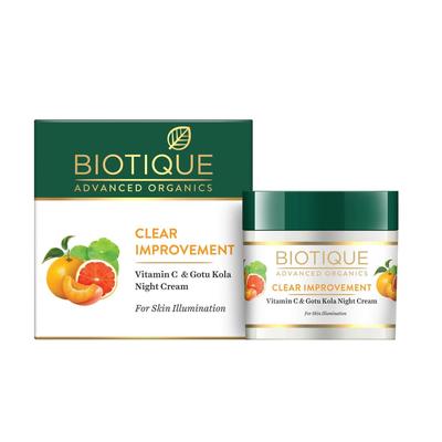 Vitamin C & Gotu Kola Night Cream For Glowing Skin 50Gm Organic Brightening Anti-Aging Skincare