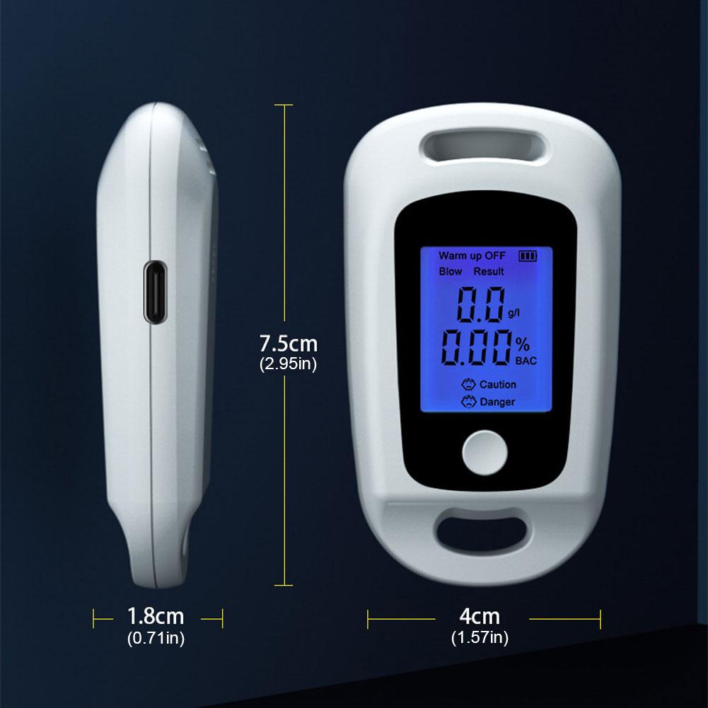 Digital Alcohol Meter Handheld Alcohol Analyzer USB Rechargeable Portable Alcohol Tester LCD Display Professional Grade Accuracy