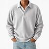 Autumn Winter Men's Retro Polos Casual Corduroy Solid Striped Long Sleeve Polo Shirt Men Business Tops