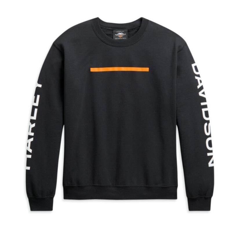 Harley-Davidson Hyphen Herren Langarmshirt Rundhalsausschnitt Weiches Stretchgewebe Lässiges Oberteil 6XL black