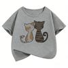 Cute Cat Kids Tshirts Summer Short Sleeve Tees Cartoon Animal Boys Girls Clothes Kawaii Kitten Tops Y2K Children Tshirt