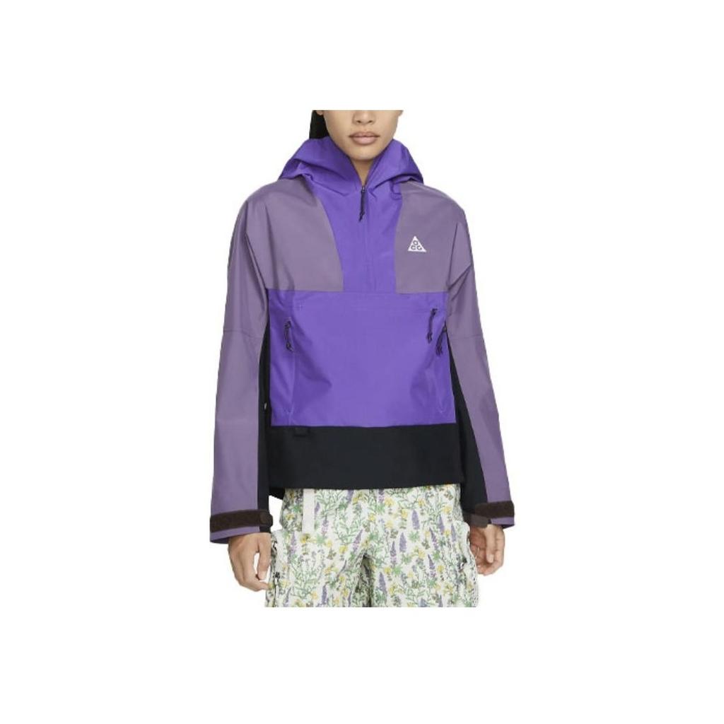 Nike Storm-Fit Colorblock Waterproof Windproof Half-Zip Hooded Jacket Women Jacket Purple DN3913-579