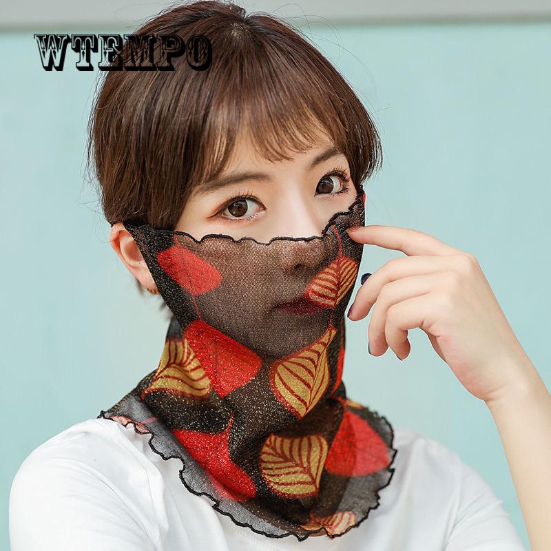 

WTEMPO летний шифоновый шарф с воротником на шею, женский тонкий солнцезащитный шелковый шарф, шарф-маска