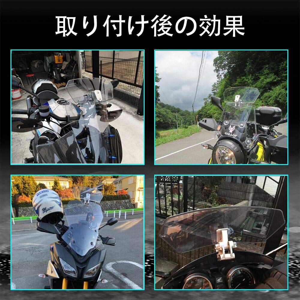 Chelhead Motorcycle Extended ABS Adjustable Front Windscreen with Installation Universal Fit for BMW F800 Transparent Windshield, Material,