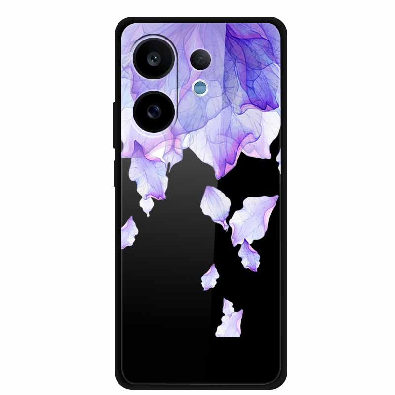 Tempered Glass Case For Vivo V60 2025 Phone Case 6.77" Cartoon Cats Hard Back Cover Soft Bumper For Vivo V60 5G Case V 60 Fundas