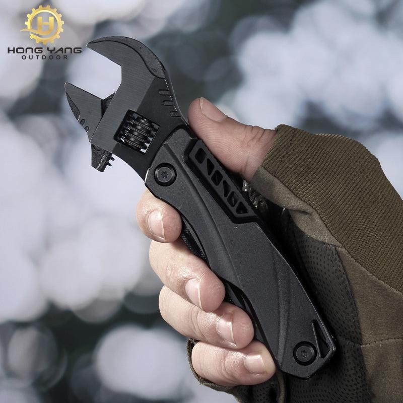 Outdoor Camping Multifunctional Wrench Pliers, Multi-purpose Adjustable Wrench, Folding Knife Saw, EDC Wrench Combination Tool, 12 In 1