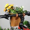 Removable Imitation Rattan Bicycle Basket with Leather Straps Bicycle Storage Pannier Bell Waterproofing Cycling Accessories