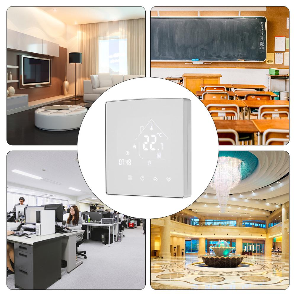 Programmable Smart Digital Thermostat Mirror Room Temperature Controller with LCD Backlight Touchscreen for Home School Office Hotel