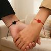 1pair Adjustable Red Rope Heart Bracelet Handmade Woven Heart Shaped Bracelet Jewelry Fashionable Couple's Gifts Bracelet Gifts