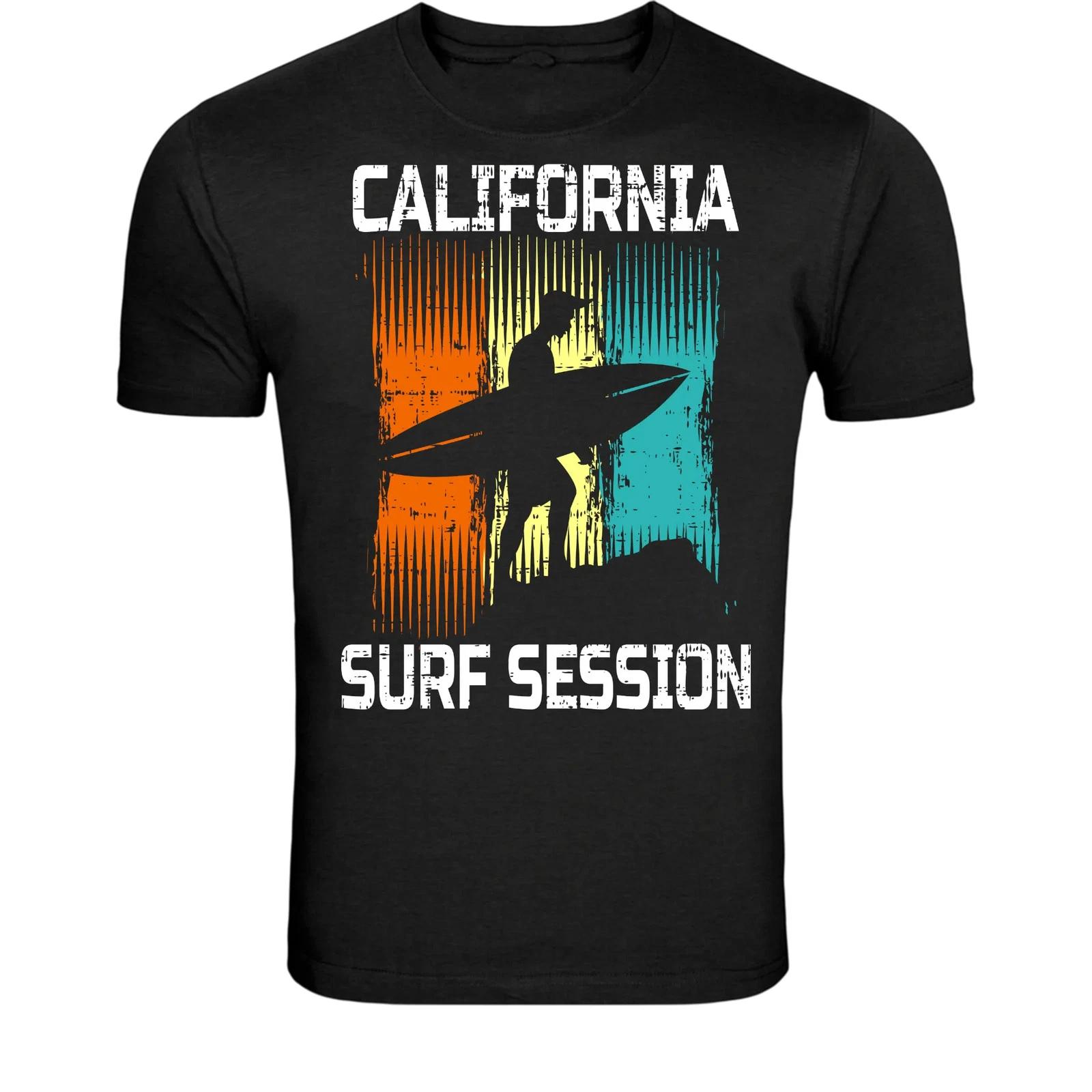 California Surf Session T-Shirt - Vintage Surfer Beach Graphic XXL